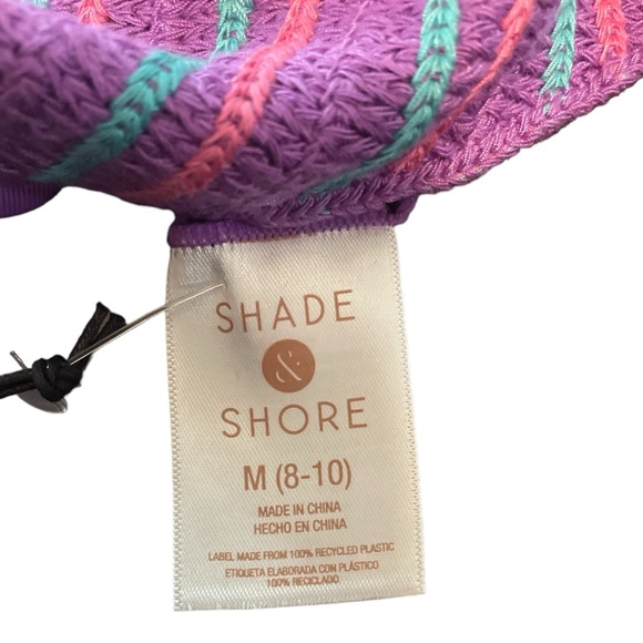 Women’s medium 8-10 Shade & Shore Purple Pink & Blue Striped Bikini Top - Picture 5 of 6